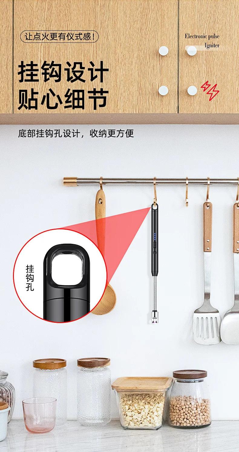 Encendedor Eléctrico USB Recargable – A Prueba de Viento para Cocina y Camping