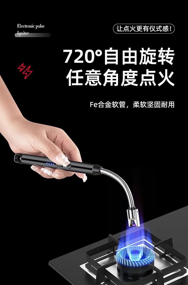 Encendedor Eléctrico USB Recargable – A Prueba de Viento para Cocina y Camping